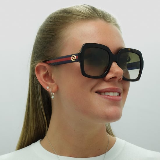 Gafas de sol Gucci GG0036SN 004 Havana Glitter Azul y Rojo Marrón Degradado - Image 4