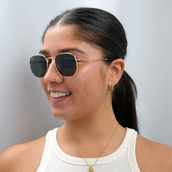 Ray-Ban Square Unisex Gold G-15 Green Polarized Sunglasses - Image 6