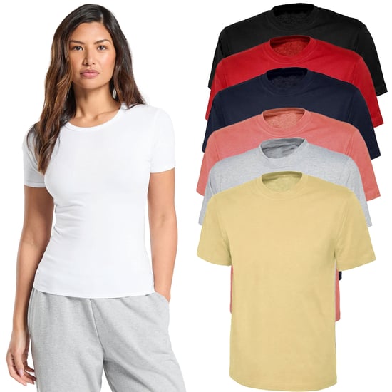 Kruze | Womens Crew Neck T-Shirts (5 Pack) - BLK/GRY/PNK/NUDE/WHT - Image 6