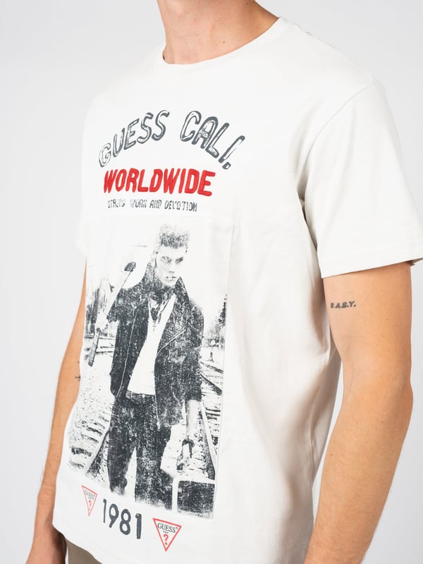Camiseta guess hombre blanca store