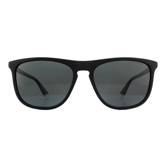 Gafas de sol polarizadas Polaroid rectangulares de hombre negro mate gris