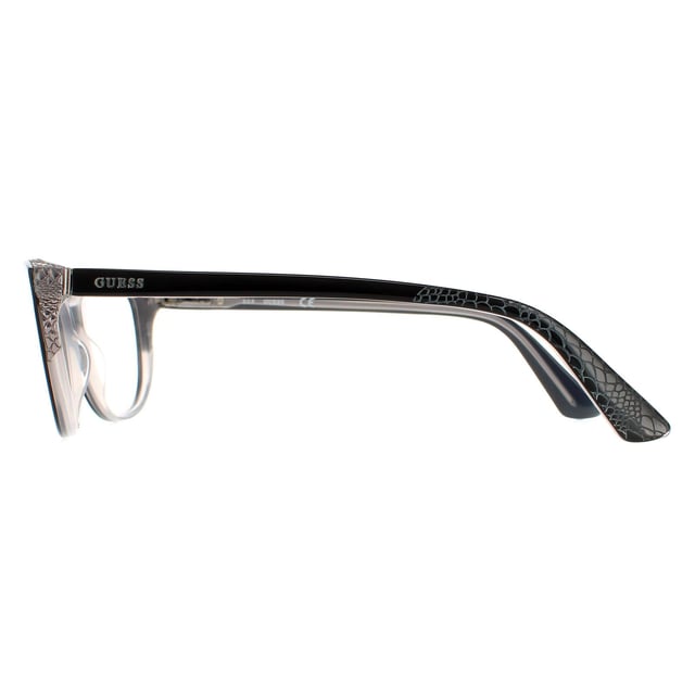 Guess monturas de gafas GU2589 001 negro brillante se oras