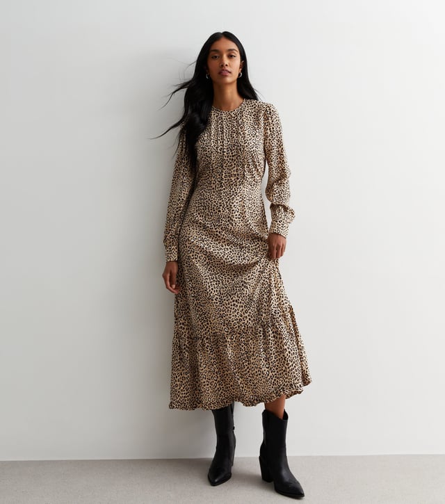 Vestido largo sales leopardo zara