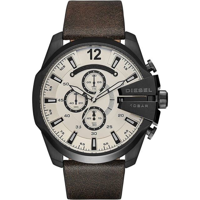 Reloj Diesel de cuero marr n con cron grafo de cuarzo para hombre