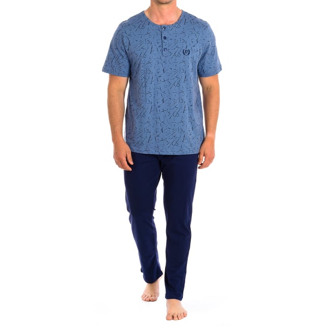 Pijama manga corta y pantal n largo cuello redondo PJ1403 hombre