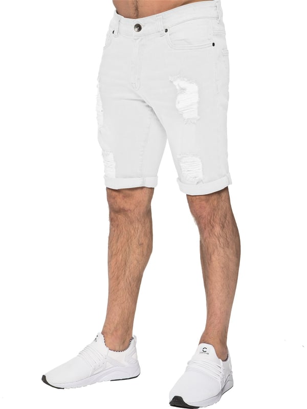 Pantalones cortos ajustados rasgados para hombres Enzo Designer