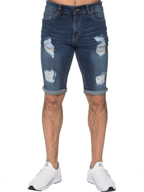 Pantalones cortos ajustados rasgados para hombres Enzo Designer