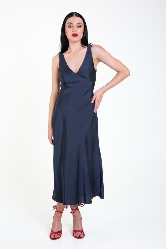 Vestido lencero midi de sat n