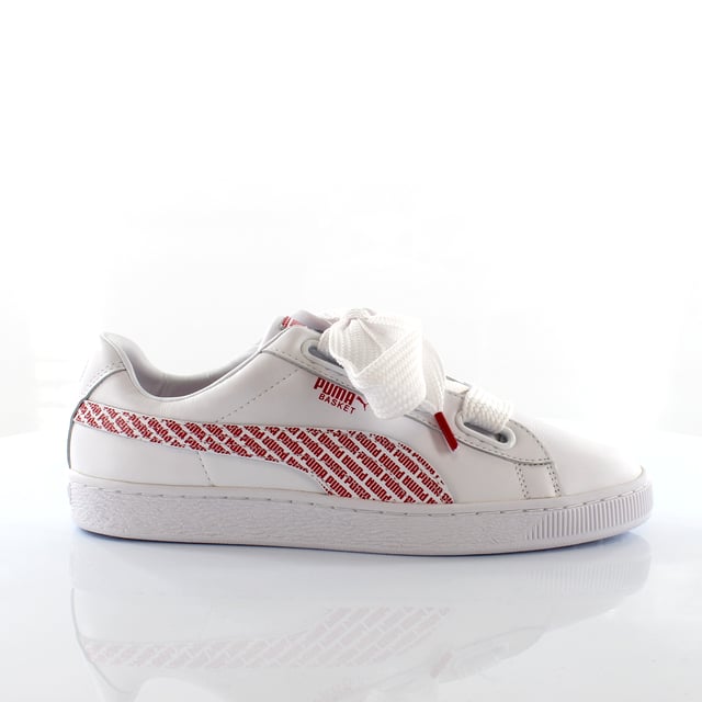 Puma basket sale heart mujer blanco