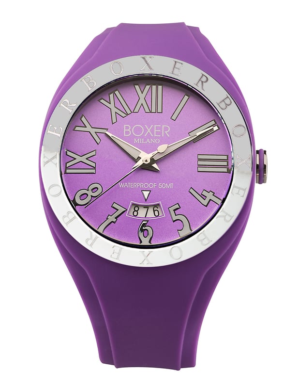 Boxer reloj morado para hombre