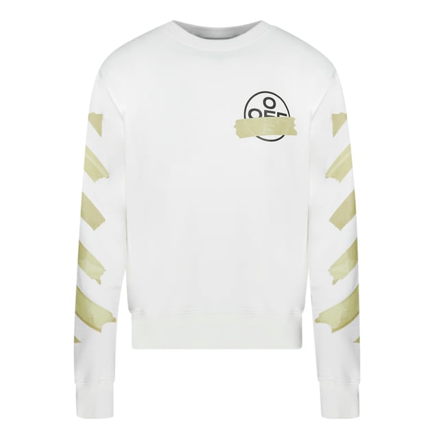 Off White Sudadera blanca con logo y cinta