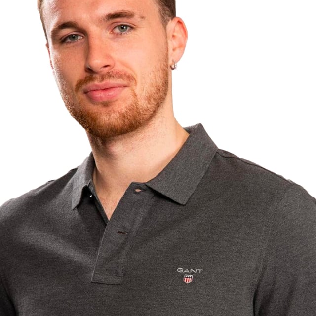 Gant Polos de manga corta para hombre Gris
