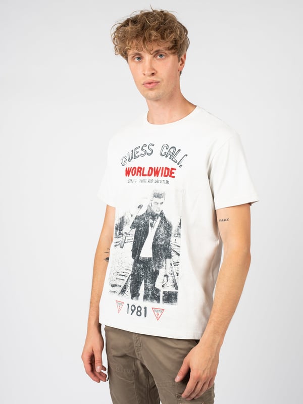 Camiseta blanca guess hombre outlet