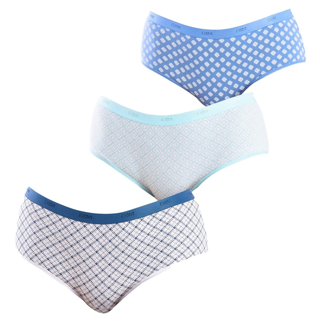 DIM Confezione Da 3 Culotte New York - Mutandine In Cotone Morbido Con Vita Elastica - 2